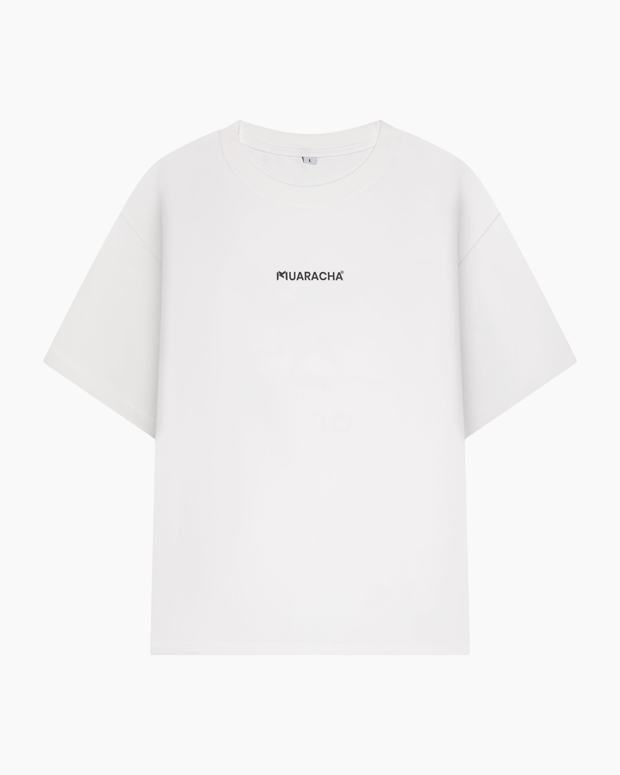 Muaracha Deep Roots Oversize Tee – White, voorkant met klein borstlogo