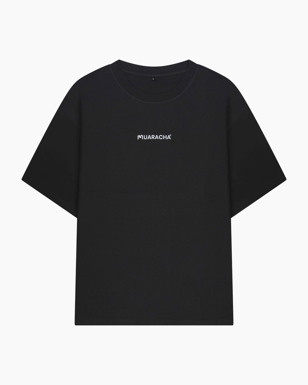 Muaracha Deep Roots Oversize Tee – Black, voorkant met klein borstlogo
